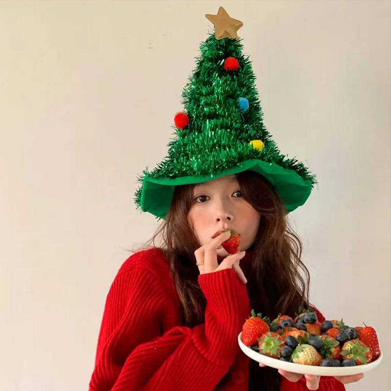 Christmas Ins Christmas Tree Hat New Year's Party Headdress Children Adult Atmosphere Decoration Photo Props