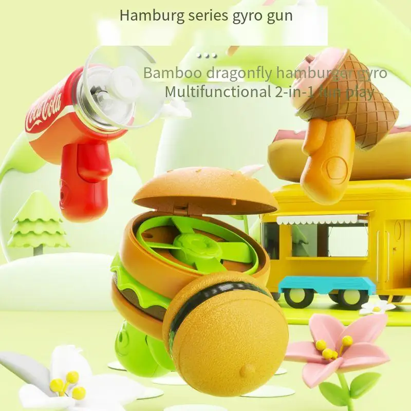 CHILDREN SPINNING TOP FLYING SAUCER FRISBEE HAMBURG CUTE SHAPE BAMBOO DRAGONFLY OUTDOOR TOYS FOR BOYS AND GIRLS GIFT