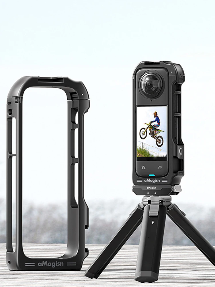 ل Insta360 X4 توسيع قوس المغناطيسي الإفراج السريع الإطار الملحقات الإطار قفص ل Insta 360X4 ملحقات الكاميرا الرياضية