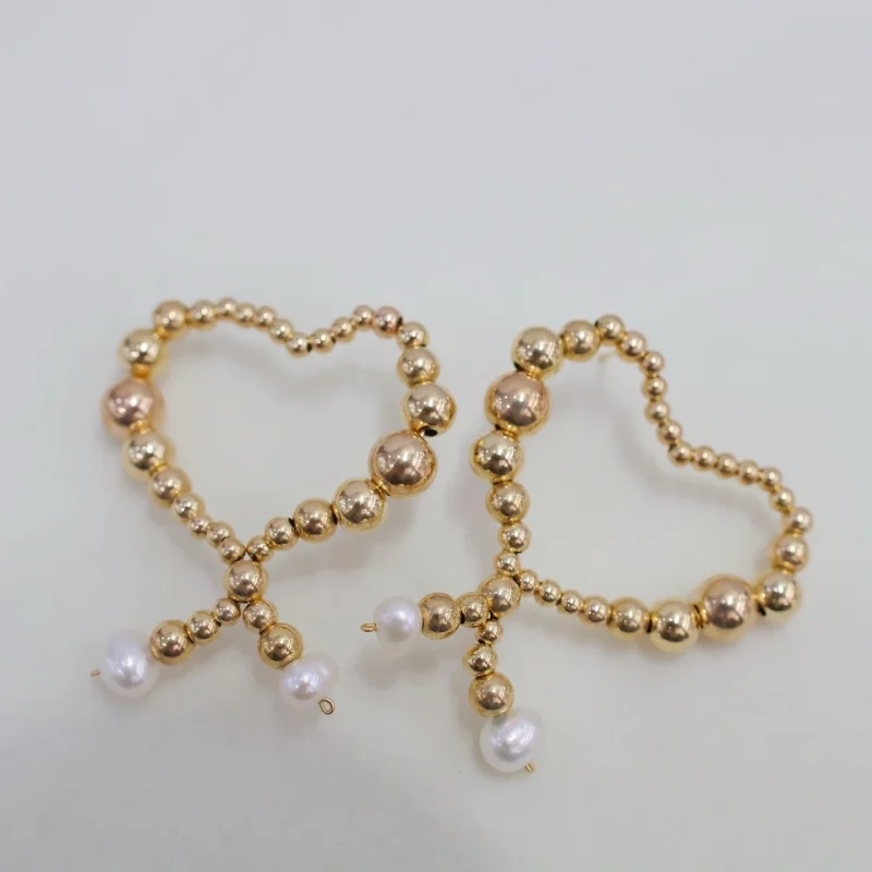 

SGARIT натуральный пресноводный жемчуг 14-каратного золота с наполнителем в форме сердца милые романтические серьги для женщин DIY модные украшения