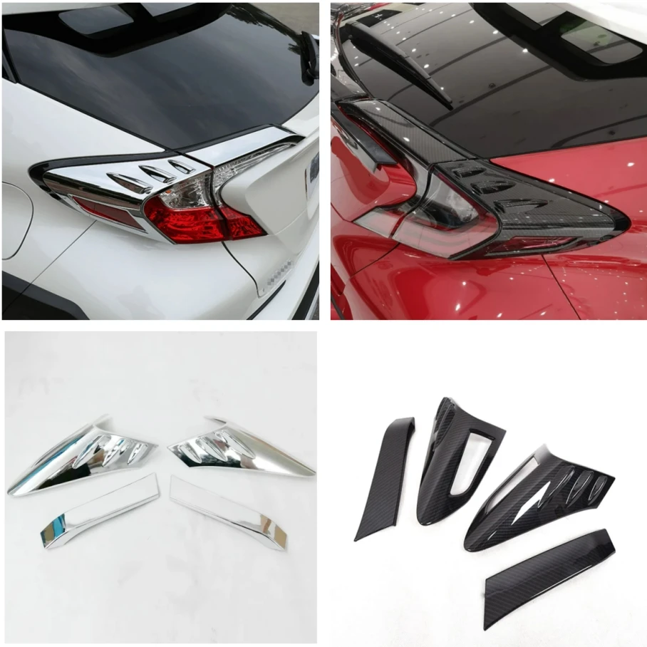 Rear Tail Lights Lamps Eyelid Eyebrow Stripes Cover Trim Exterior Accessories Car Taillight For Toyota C-HR CHR 2017 - 2020