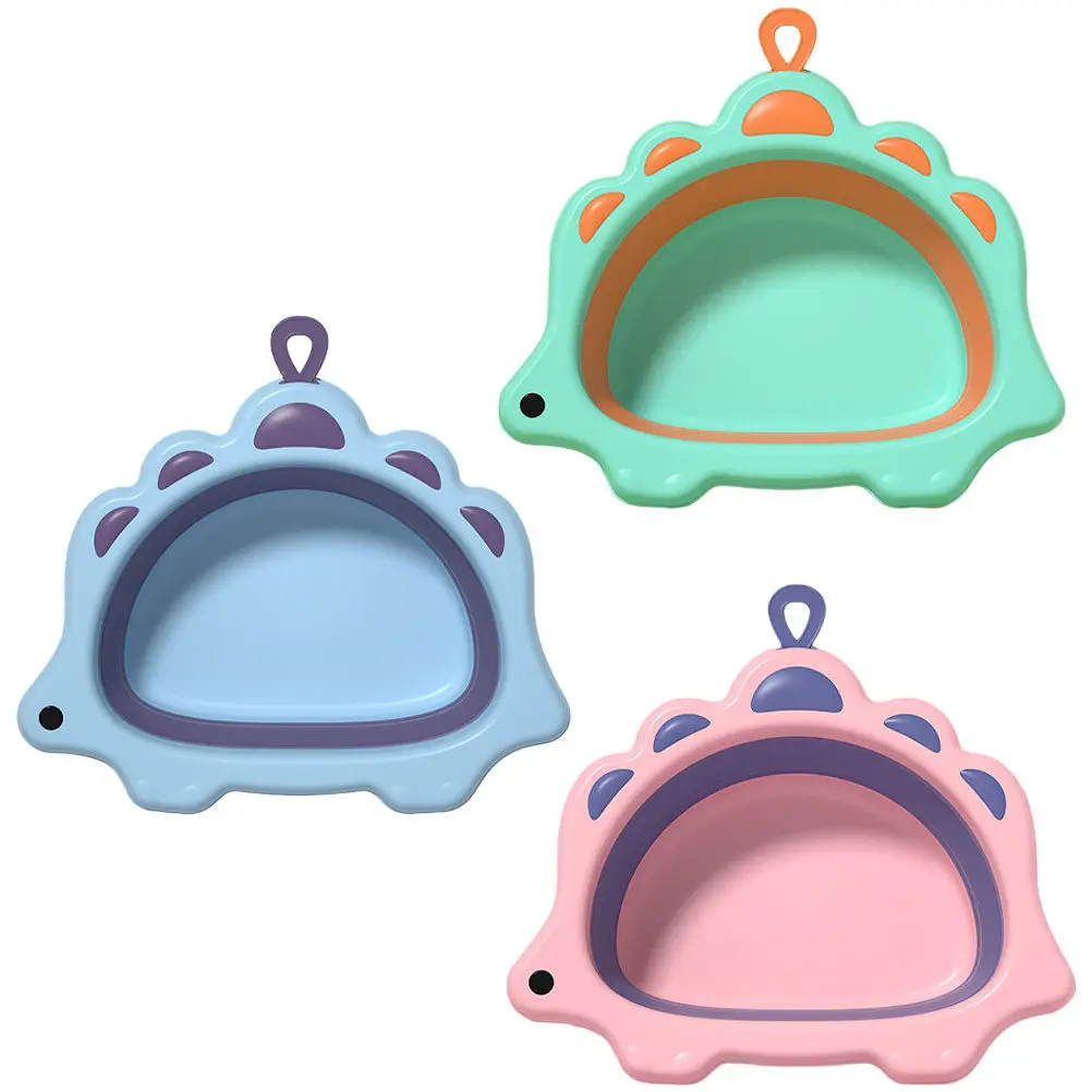 

3pcs Baby Wash Basins 3D Cartoon Dinosaur Design Thickened Portable Infant Face Washing Tubs For Camping Bathroom Newborn