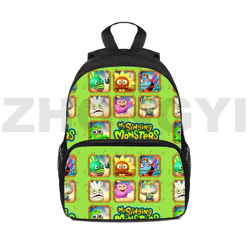 Kawaii Merch My Singing Monsters School Bags 16 Inch Fashion Female Rucksack Nylon Travel Bag Student Kids Cartoon Backpacks