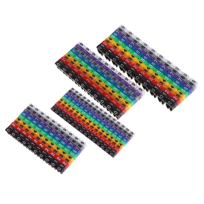 100Pcs/150Pcs Cable Markers Colourful C-Type Marker Number Tag Label For 2-3mm Wire Conspicuous And Easy To Identify