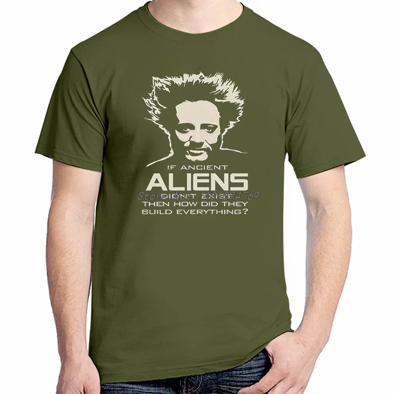 Giorgio Tsoukalos T Shirt Ancient Alien Astronauts Ufo Space Classic Graphic T Shirts Summer Men's Cotton Short Sleeve T-Shirt