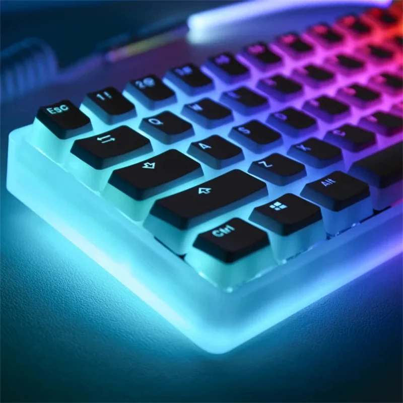 ZIFRIEND 130 klawiszy PBT Pudding Keycaps do klawiatury mechanicznej Profil OEM Double Shot Key Caps RGB Full Size 60% 100% Keycap