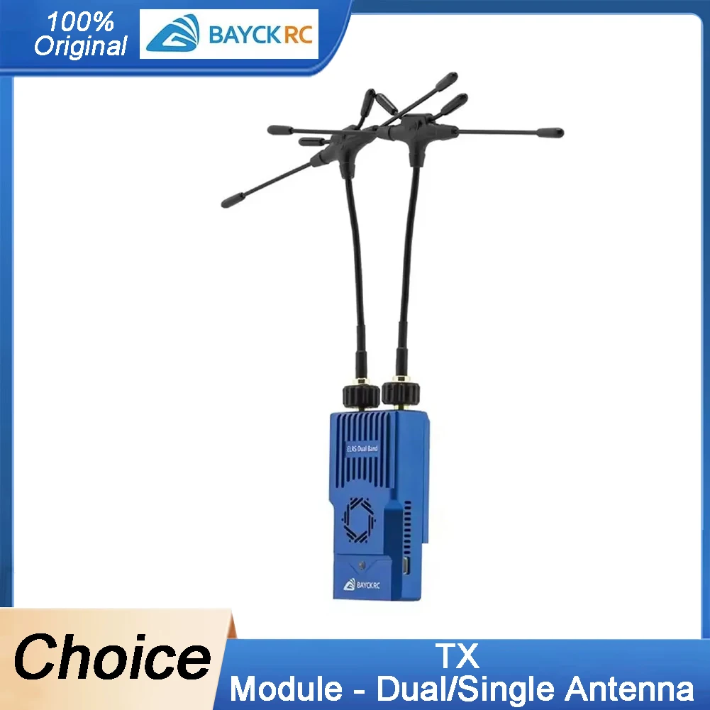 

BAYCK Nano Dual Band ELRS TX Module - 915MHz/2.4GHz, 1W RF, Dual/Single Antenna, Built-in Cooling Fan (for RC FPV Drone)