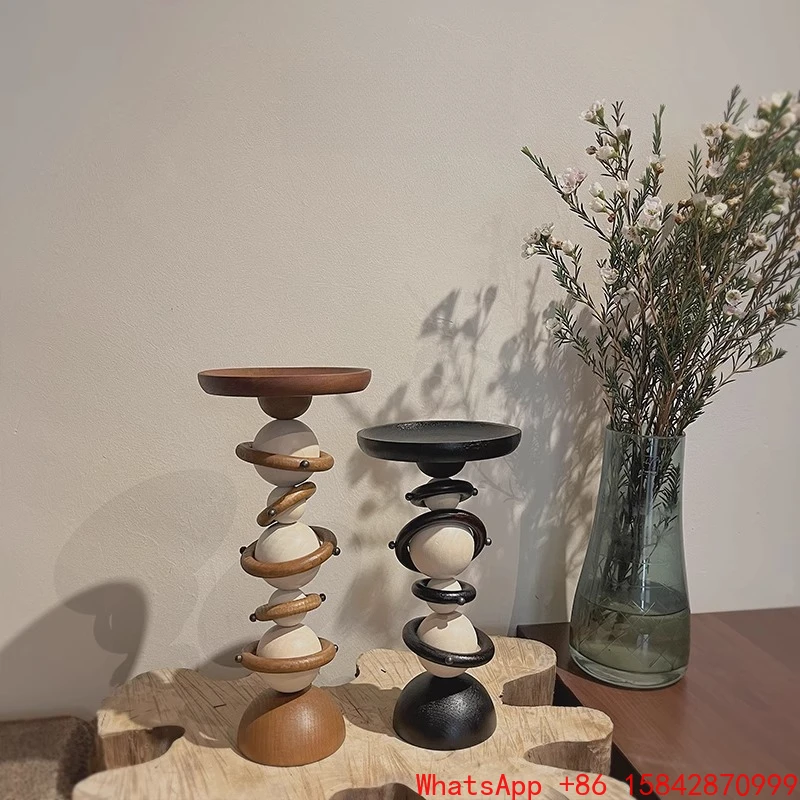 

Деревянный круглый подсвечник, украшение для дома, декоративный поднос для кафе B & B