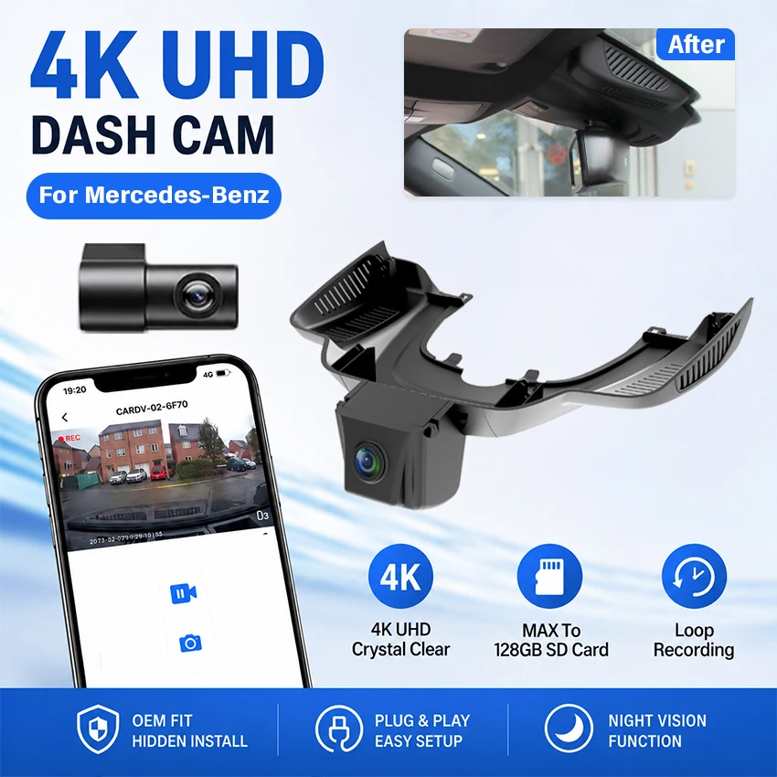 Car DVR Dash Cam For Mercedes‑Benz GLE GLS 2015‑2018 HD 1080P Night Vision G‑Sensor Loop Recording Car Video Recorder Dashcam