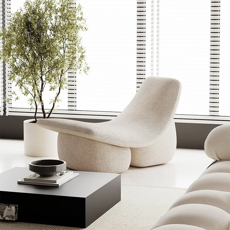 Fabric Creative Modern Living Room Sofas Solid Color Arc Single Sofa Corrosion-proof Wear-resistant Comfortable Home Furniture