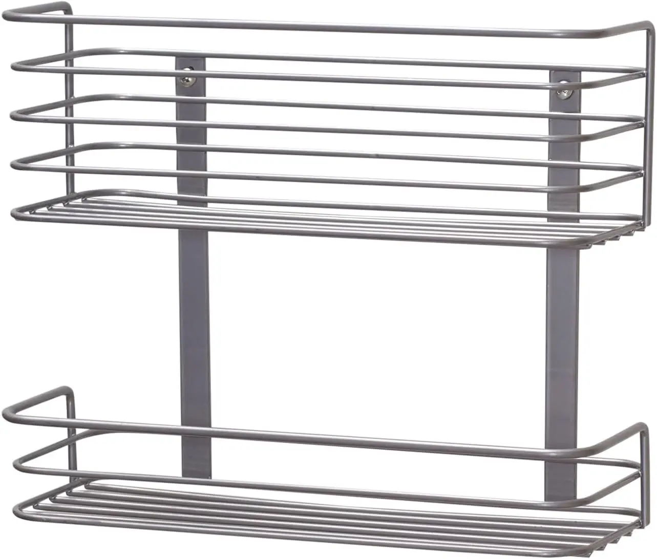 

Double Basket Cabinet Organizer for Kitchen & Bathroom Storage, Mounts to Doors or Walls