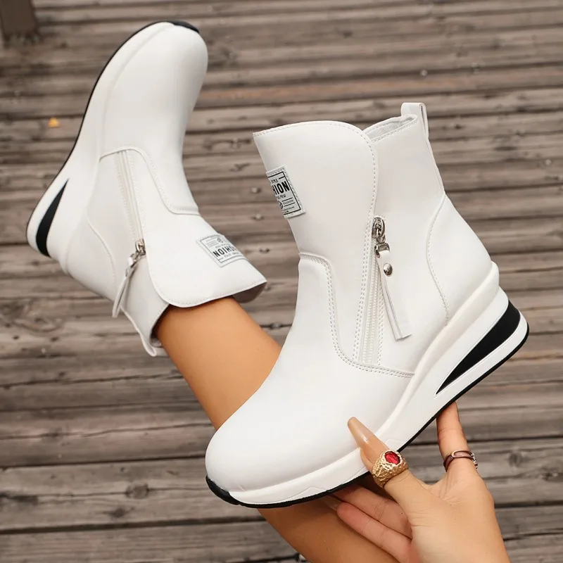 Fall High-heel Women's Thick-soled Platform Casual Ankle-length Short Boots