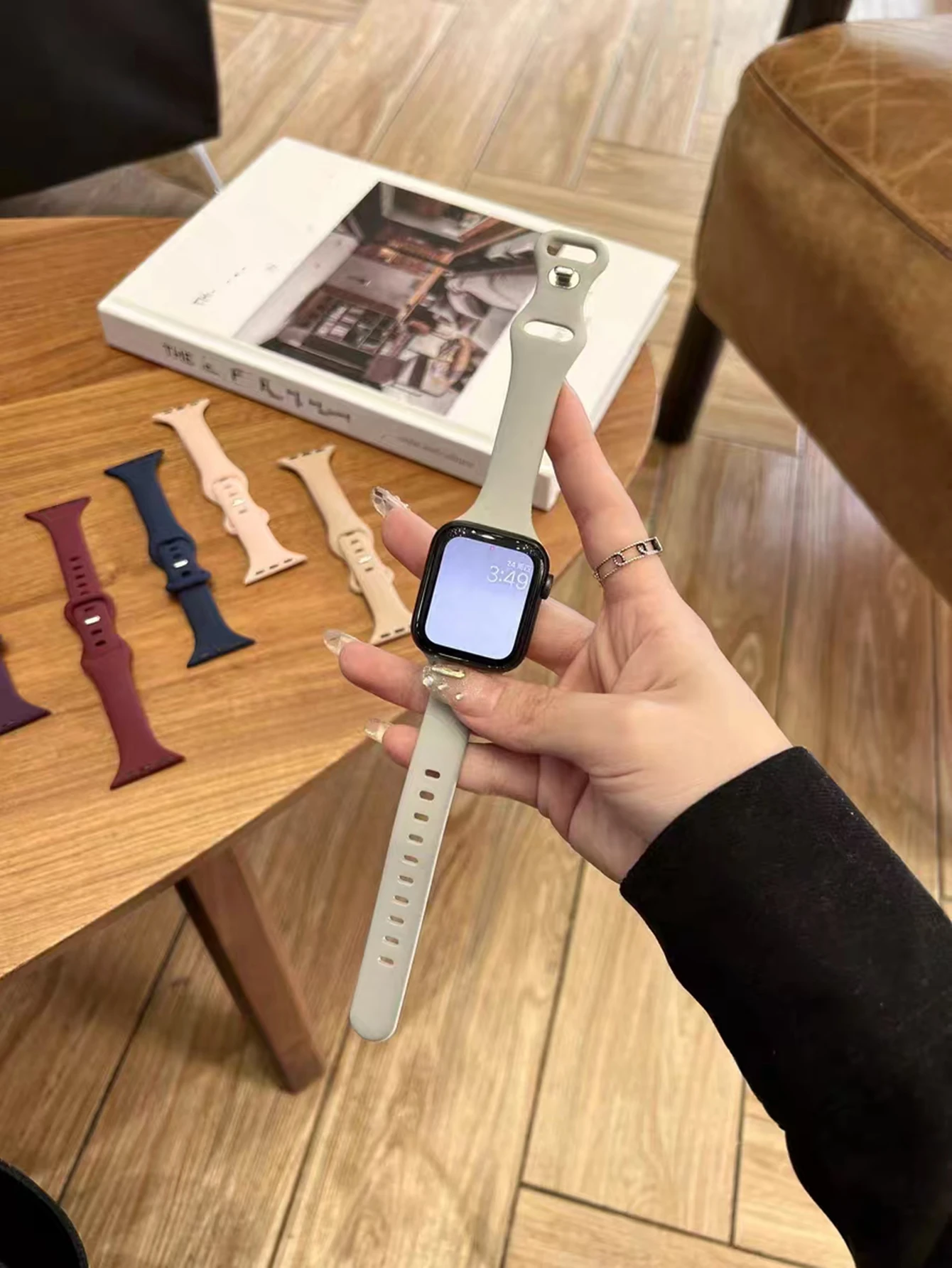 1 шт. тонкий силиконовый ремешок Correa для Apple Watch для женщин, спортивный 38 мм, 40 мм, 41 мм, 42 мм, 44 мм, 45 мм, 49 мм, тонкий резиновый ремешок для iwatch