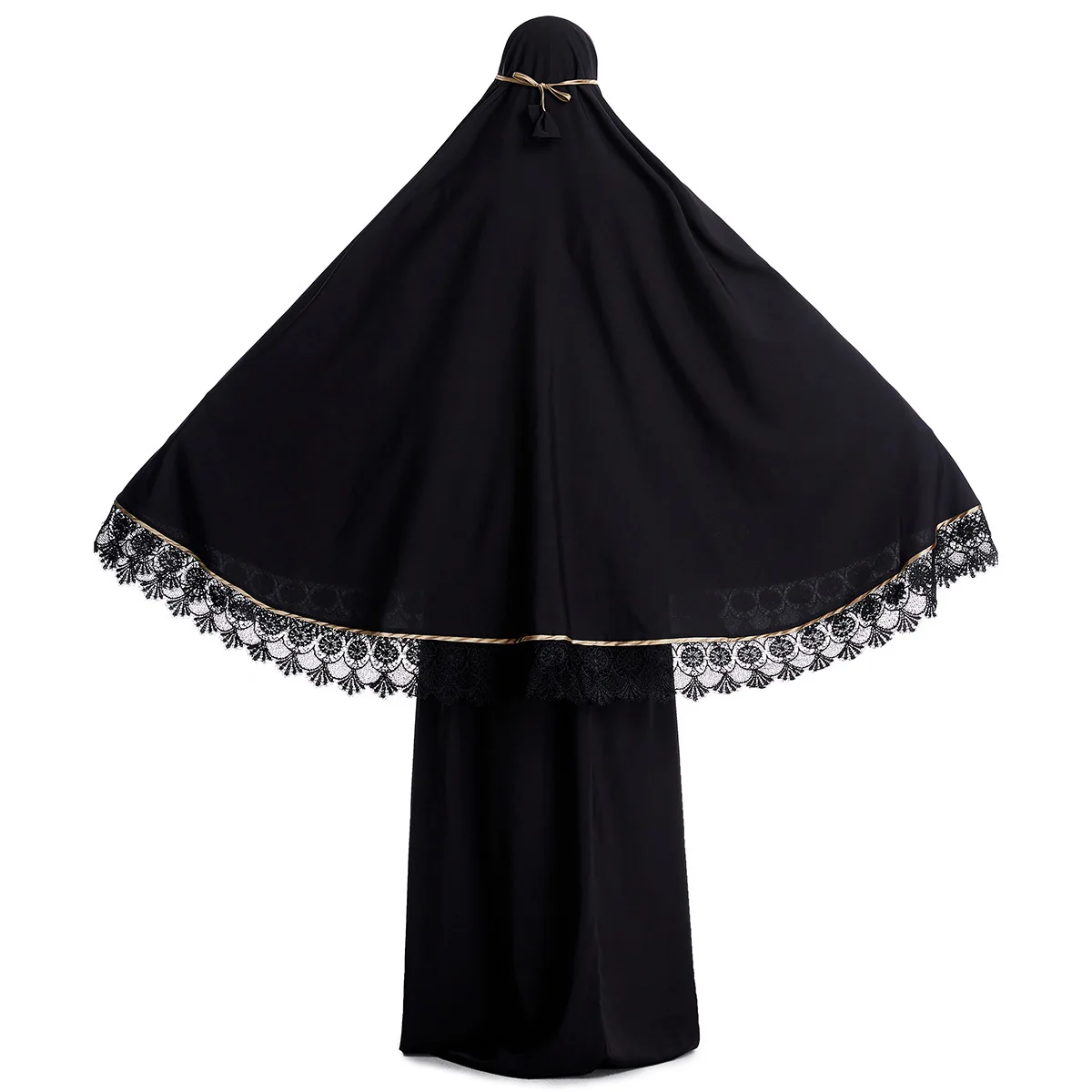 Ramadan Women 2 Piece Muslim Prayer Set Khimar Abaya Overhead Hijab+Skirt Full Cover Islam Clothing Middle East Worship Service