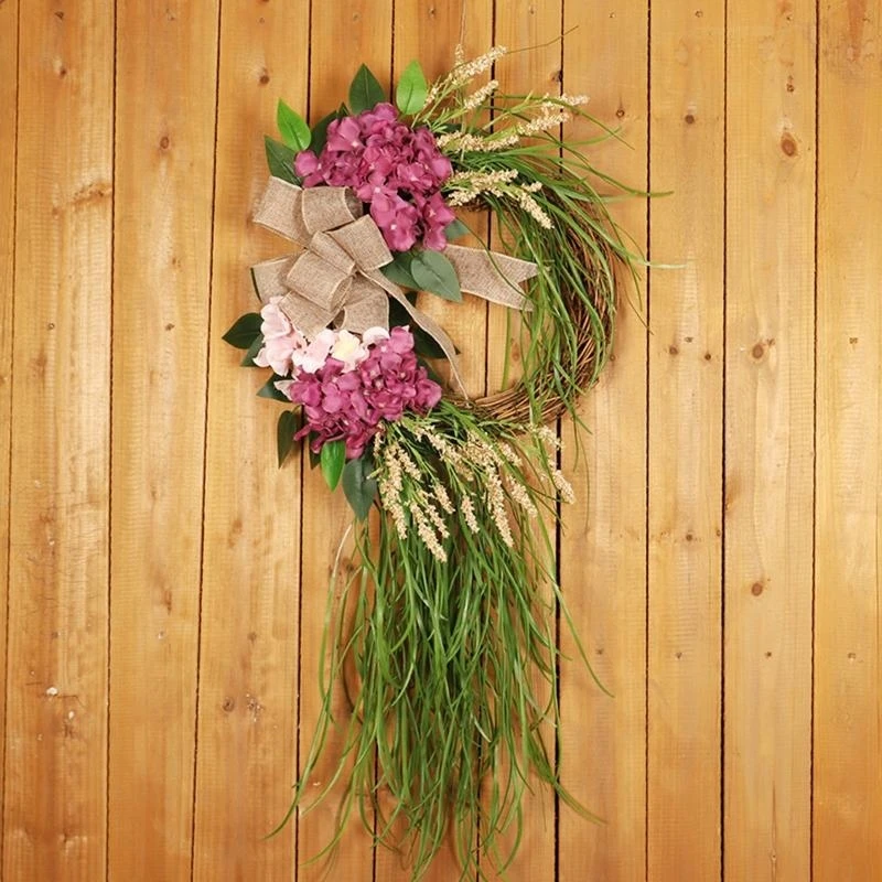 

Rustic Vine Tassel + Hydrangeas Hanging Ornaments for Spring Party Festivals Artificial Hydrangea Flowers 15UB