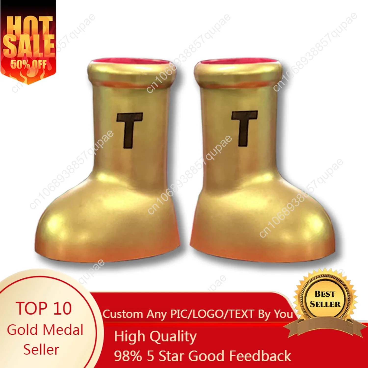 

Trump Shoes Gold Never Surrender Astroboy Boots 2024 Astro Boy Womens Mens Round Toe Rain Cartoon Slip-on Fashion Show Sneakers