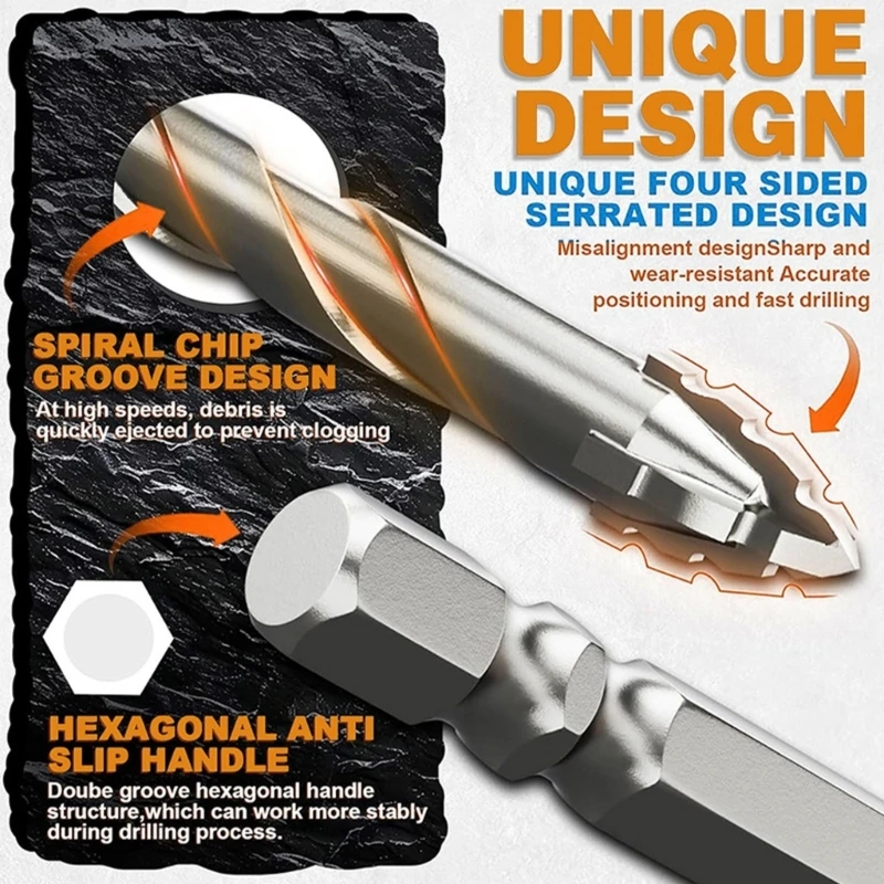 4/5/6/8/10/12 มม. บิดเบี้ยวบิด เจาะ บิตสี่ขอบโลหะบิด เจาะ บิต