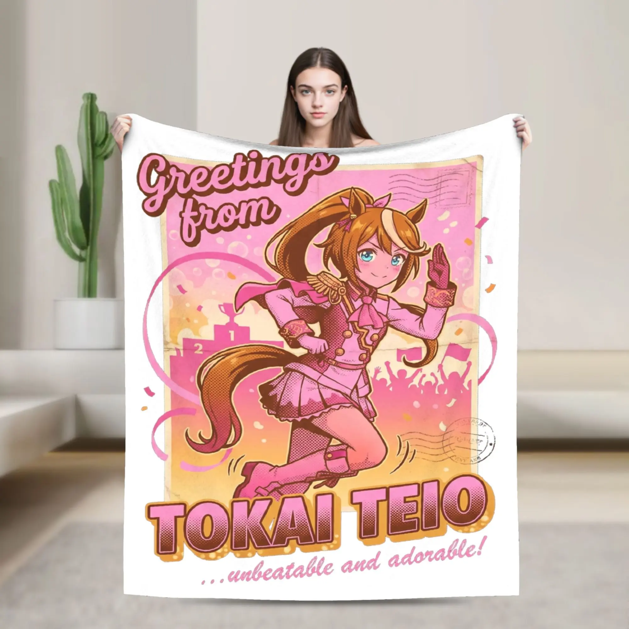 Greetings Tokai Umamusume Tracen Academy Horse Blankets Flannel Autumn Ultra-Soft Throw Blanket for Bedding Car Plush Thin Quilt