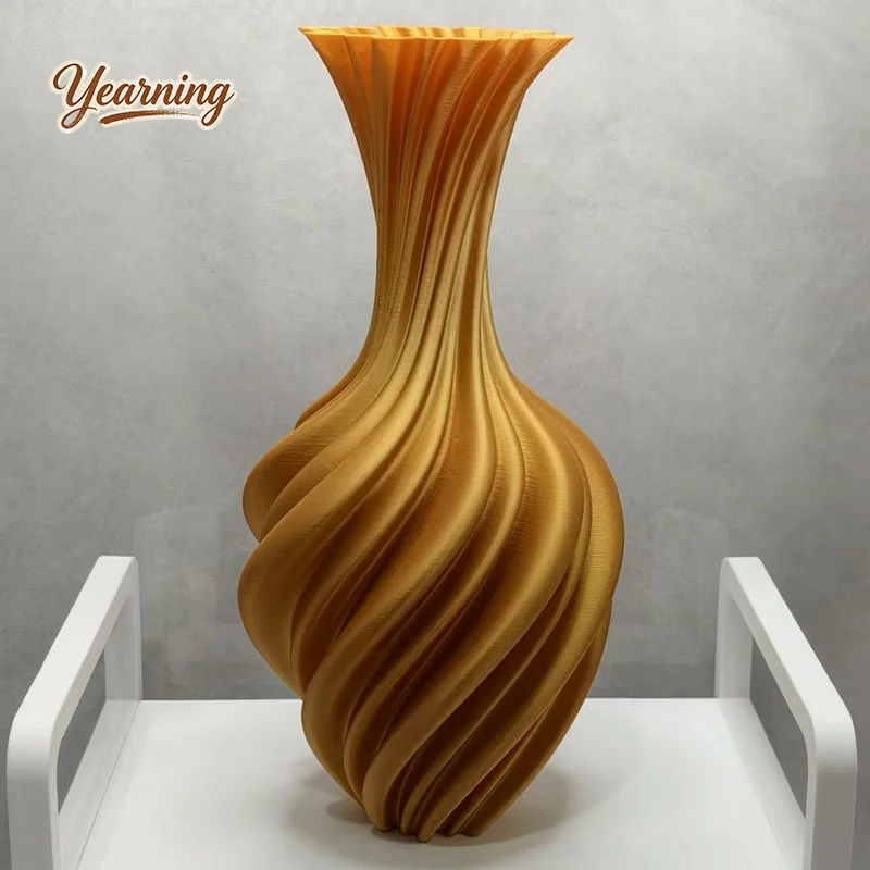3D Printed Silk Plastic Vase Creative Art Flower Arrangement Decor Nordic Minimalist Home Light