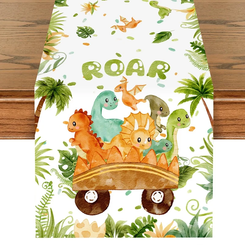 ديناصور الجدول عداء الديناصور الأخضر موضوع هدير دينو واحد حفلة عيد ميلاد زينة أطفال بنين الغابة سفاري لوازم استحمام الطفل