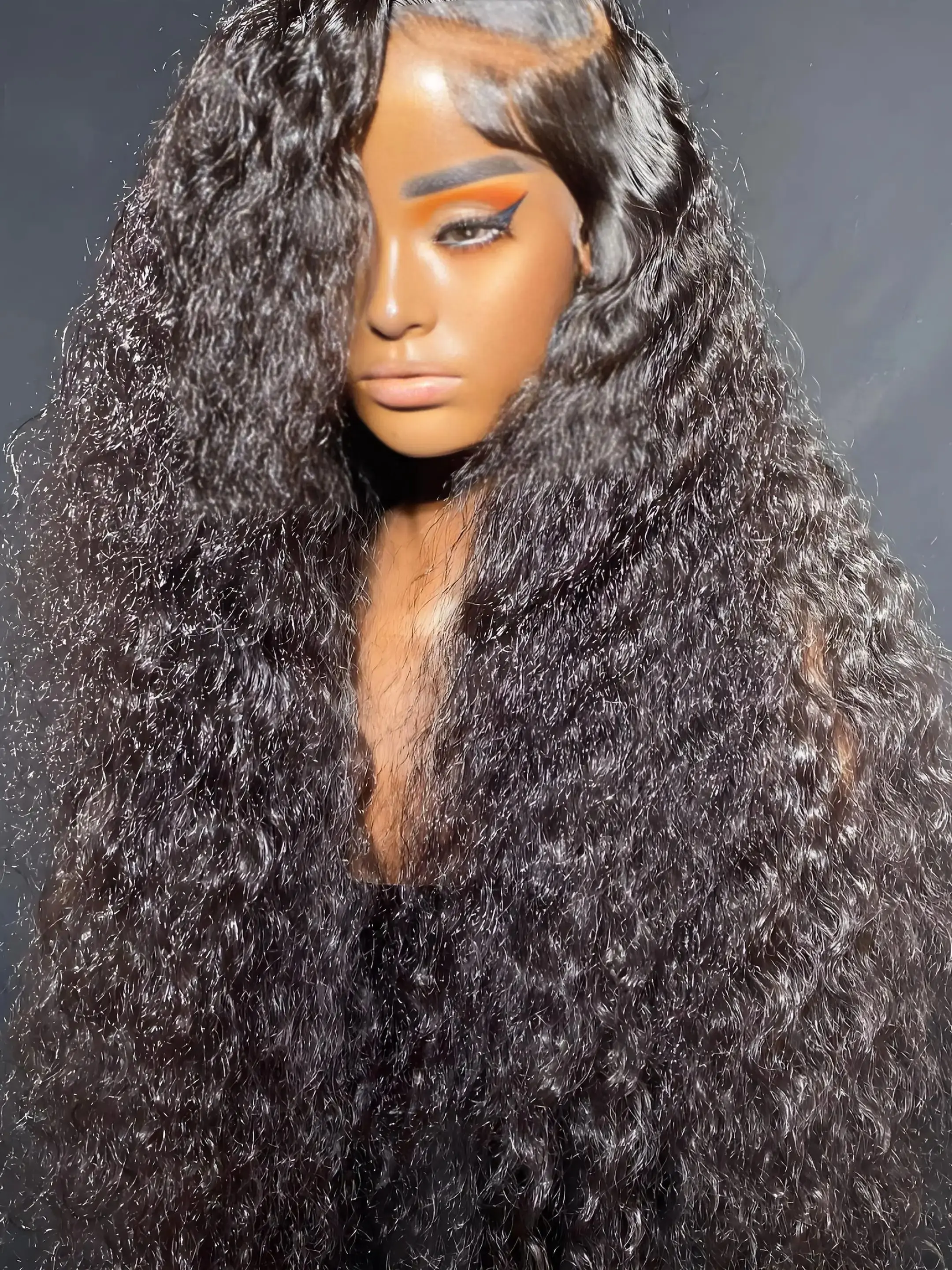 

Парик из натуральных волос Kinky Curly с кружевной передней частью 13X4 13X6, плотность 250%, 30-40 дюймов, перуанские девственные волосы, глубокая волна, парик с кружевной передней частью