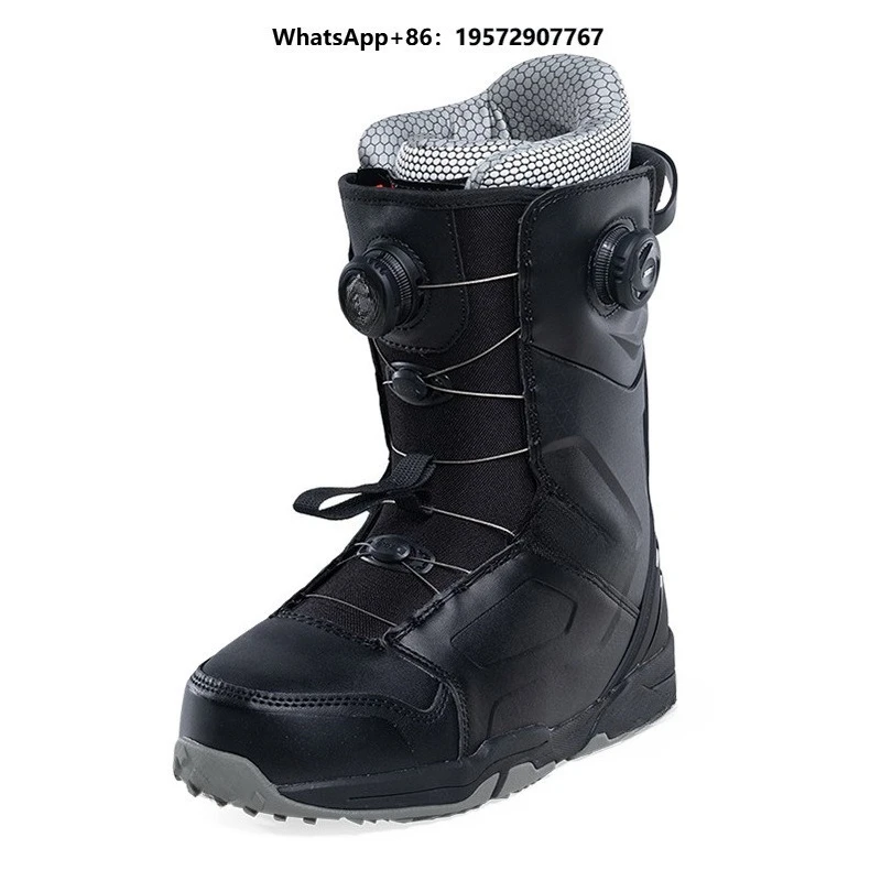 All Terrain Snowboard Shoes & Ski Boots for Snowshoeing with Flat Flower Carving Rubber Materials