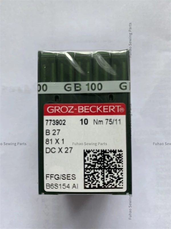 

100 шт. DCX27 B27 DC * 27 немецкие иглы Groz-Beckert Серебряная игла FFG/SES 7 8 9 10 11 12 14 16 18 промышленное шитье оверлоком