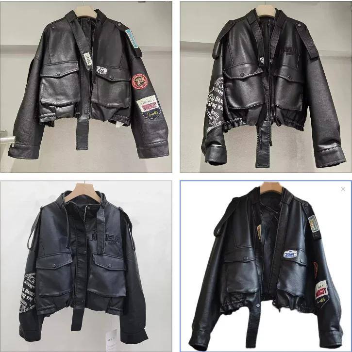 A new autumn casual, loose and retro motorcycle leather jacket for foreign trade