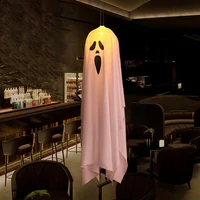 Halloween Glowing White Ghost LED Hanging Ghosts Horror Props with Fairy Light Indoor Outdoor Haunted House Halloween Decoration 5