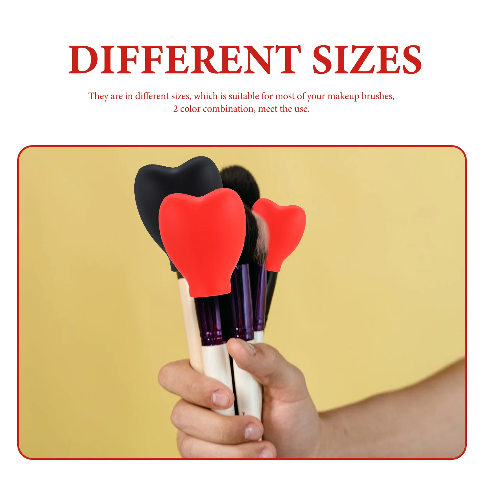 

6Pcs Brush Head Cover Set Silicone Protective Caps for Makeup Brushes Shape Preserving Easy Carry Case Brush Lid