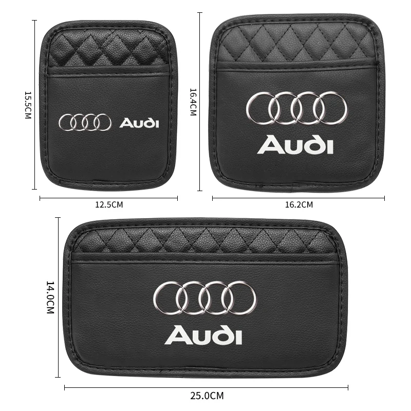 Car Seat Organizer PU Leather Console Pocket Storage Box Cap For Audi Sline A6 A3 A4 A5 RS3 RS4 RS5 A7 Q5 Q3 Q7 Auto Accessories