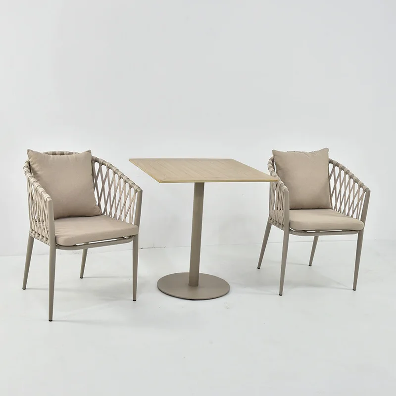 Outdoor leisure aluminum alloy balcony chair negotiation restaurant furniture outdoor table negotiation chair