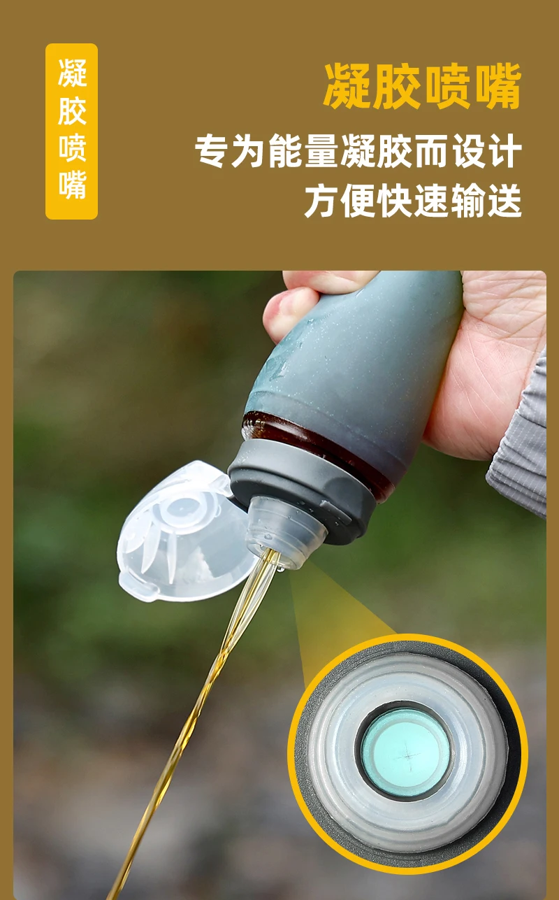 170ml Faltbare Auslaufsichere Weiche Zusammenklappbare Ernährungsflasche für Hydration Pack BPA-frei TPU, Leichtgewichtig, Leicht zu Öffnender Deckel für Läufer – Detail 8