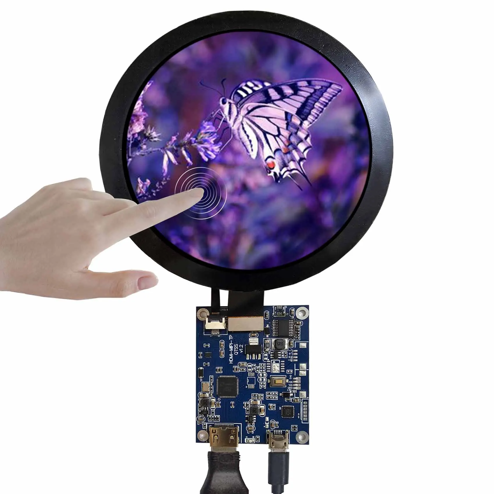 5Inch 50Pin Mipi Touch Screen Lcd Module Capactiver Lcd Touch Screen 5 Inch Round Lcd Display And Hd-Mi Controller Board