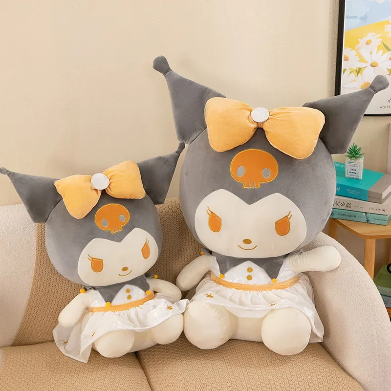 

Новинка, позолоченная плюшевая кукла Kuromi Sanrio, 60 см, большая плюшевая игрушка, кавайная девочка, украшение для комнаты, диванная подушка, детские игрушки, рождественский подарок