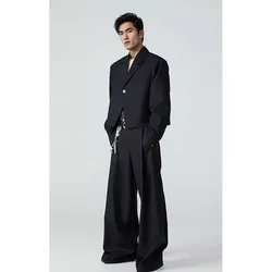 New Hot Selling Black Single Button Men Suit Two Pieces(Jacket+Pants) Lapel Outfits Chic Casual Party Prom Wedding Set