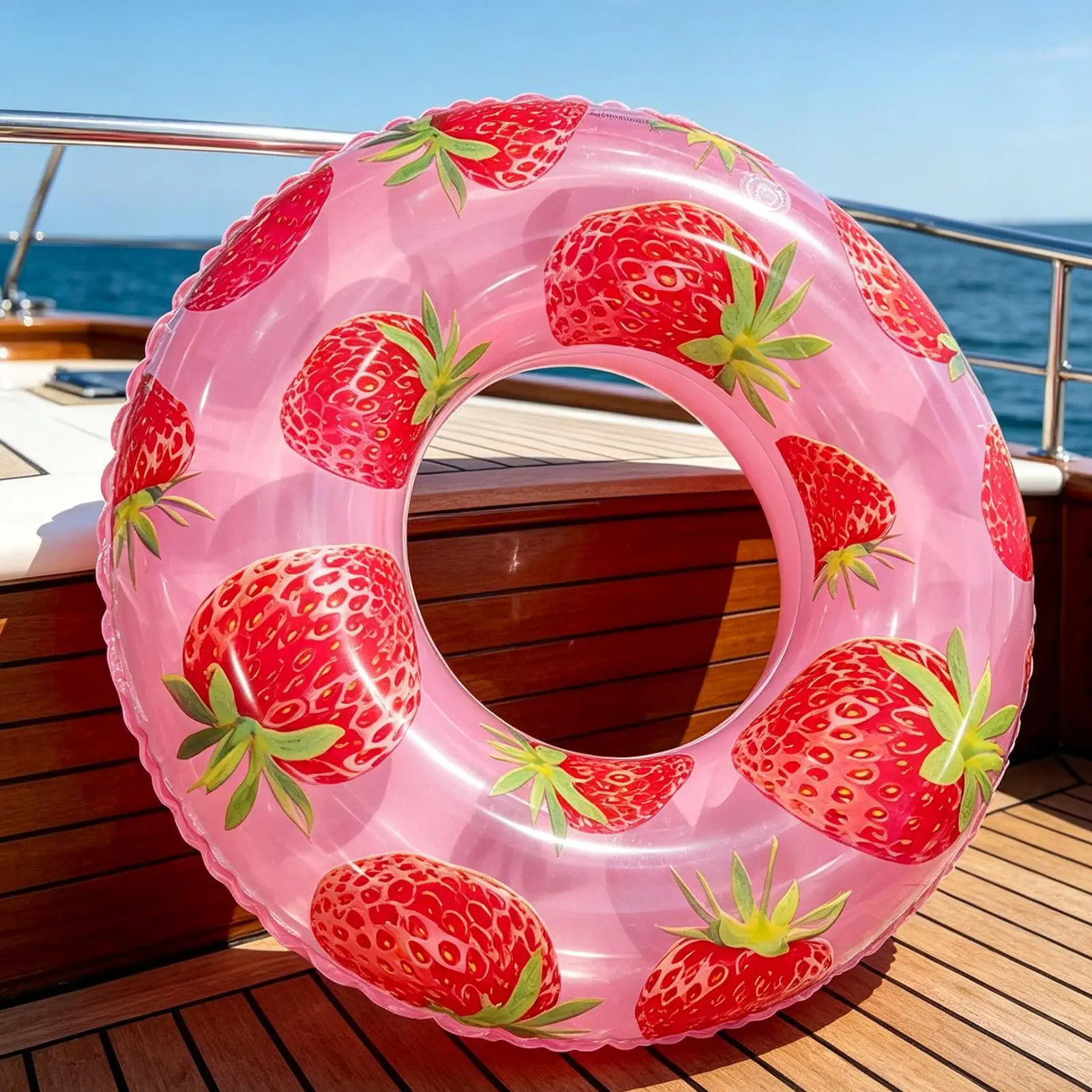 Pool Tube Fruit Pattern Blow Up Water Rings Kids Ring Pool Float for Boys Girls Outdoor Backyard River Lake Water Park Beach