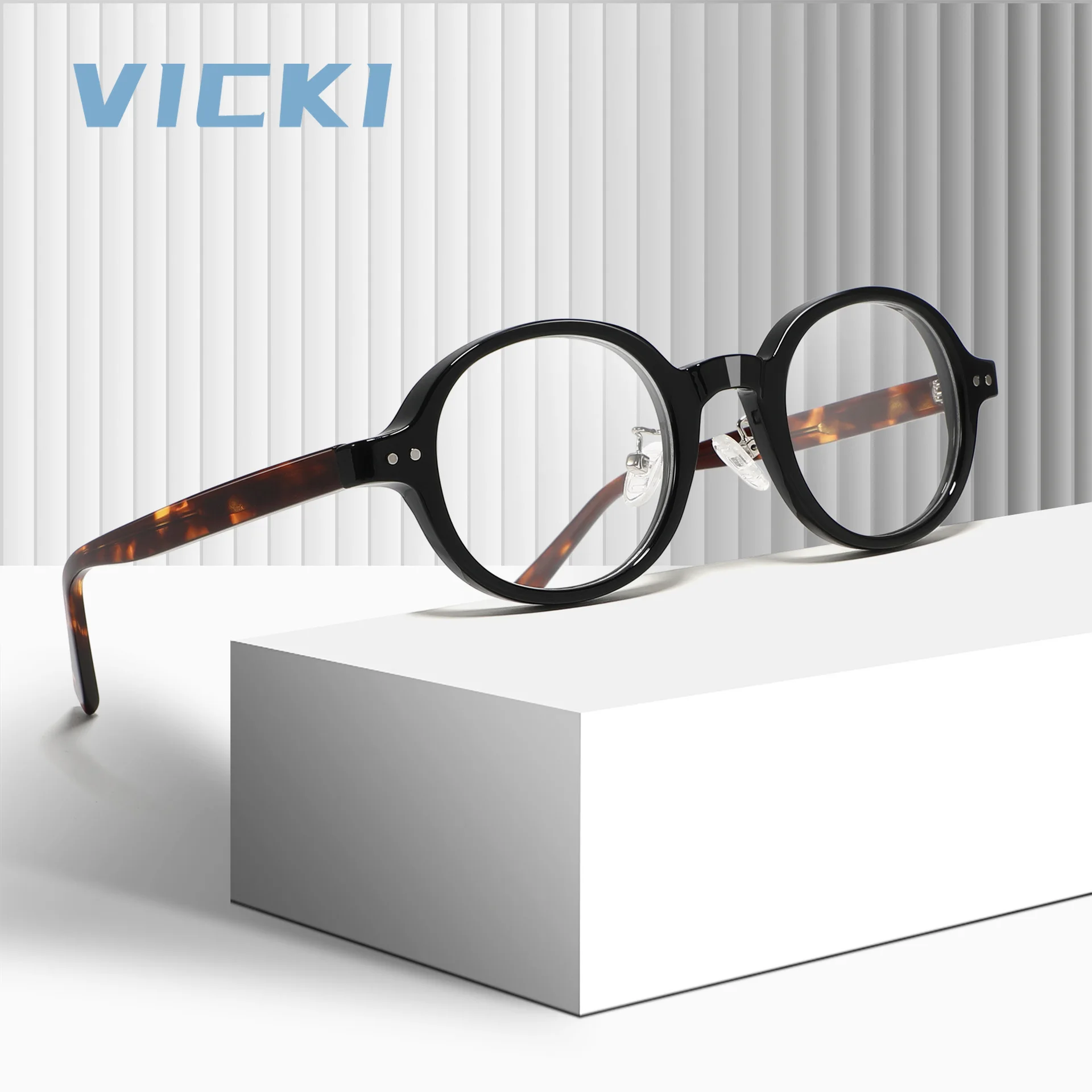 VICKI The New Oval TR Panel Advanced Lens Frame Can Be Customized for Prescription Multi-focal Glasses Photochromism 8925