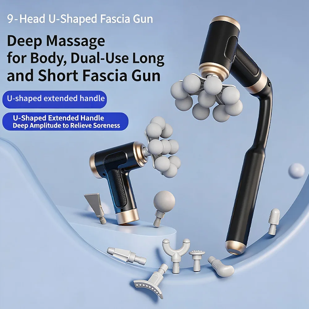 Multifunctional Removable Extended Handle Fascia Gun Household Relieve Muscle Fatigue Relaxation Massager Fascia Gun