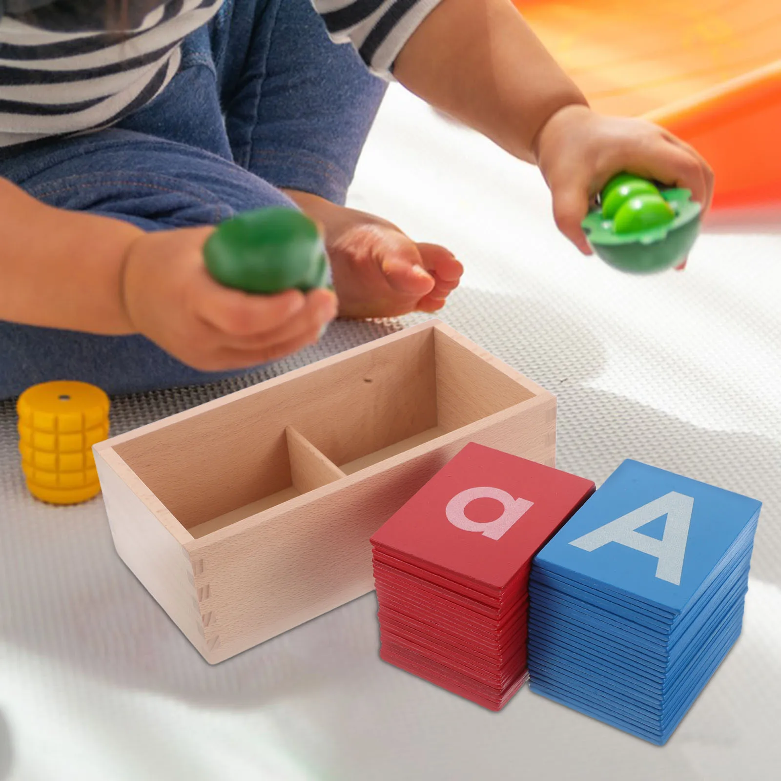 

1Set Montessori Alphabet Set Tactile Learning Wooden Letters Language Development Tool Preschool Kindergarten Classroom