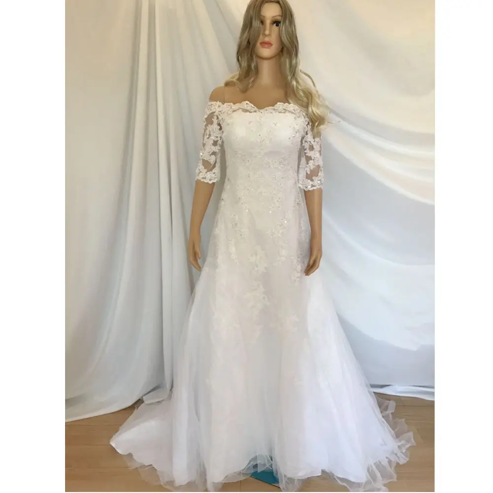 Instock Now Stock Cleanrance Aline Wedding Dresses Size 8 Off The Shoulder Lace Cheap Dress Fast Shipping