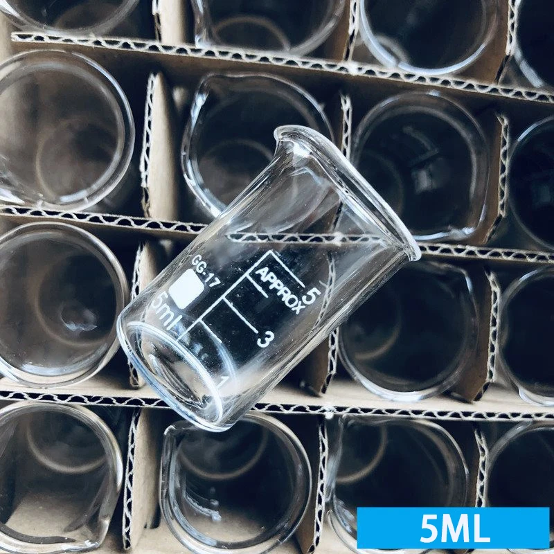 A box of low-profile beakers 5/10/25/50/100/150/200/250/300/400/500/600/800/1000ml glass with scale and high temperature
