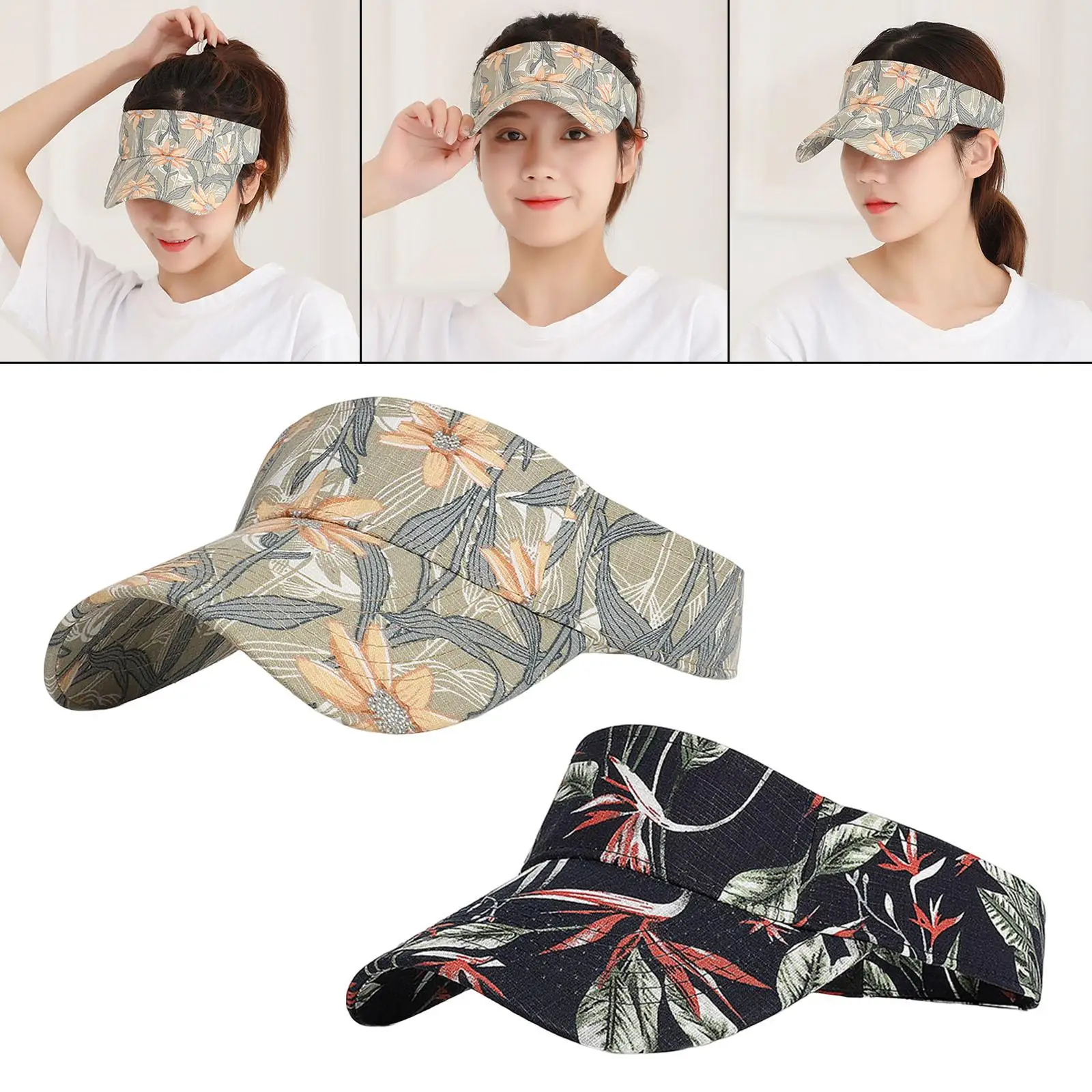 Sun Visor Hats Women Adjustable Protection Outdoor Sports Golf Running Sun