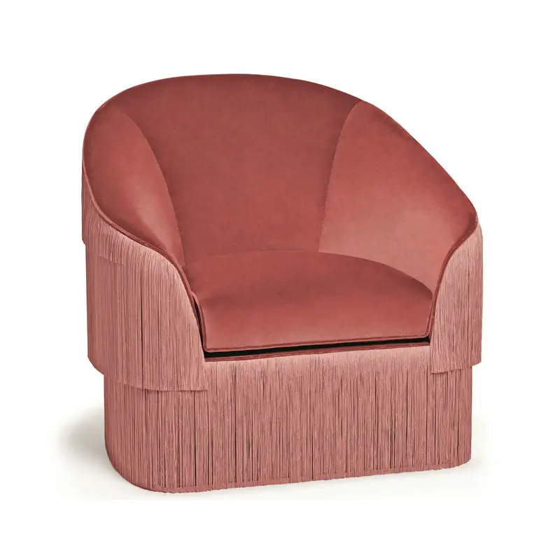 

Современный дизайнерский диван середины века, кресло с бархатной бахромой для роскошной мебели для отелей и бара