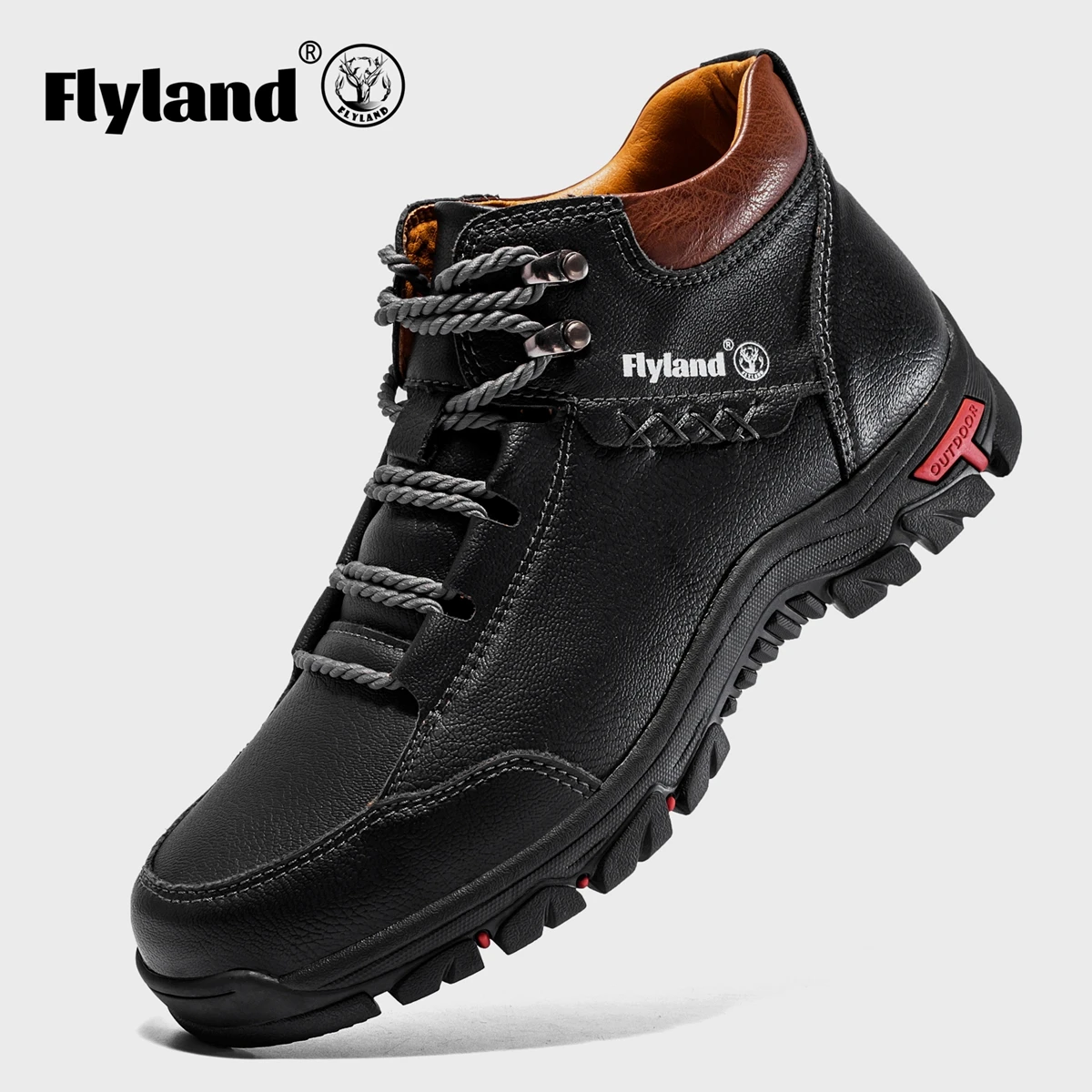 

FLYLAND классическая кожаная повседневная мужская обувь для делового вождения на плоской подошве модные ботильоны