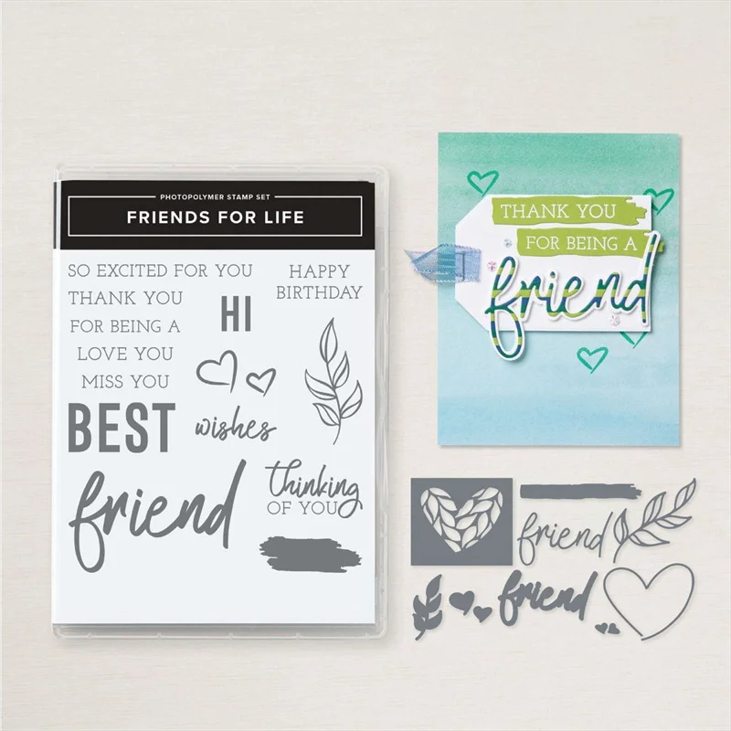 

Annual Catalog Best Friend Clear Stamp and Metal Cutting Dies for DIY Craft Scrapbooking