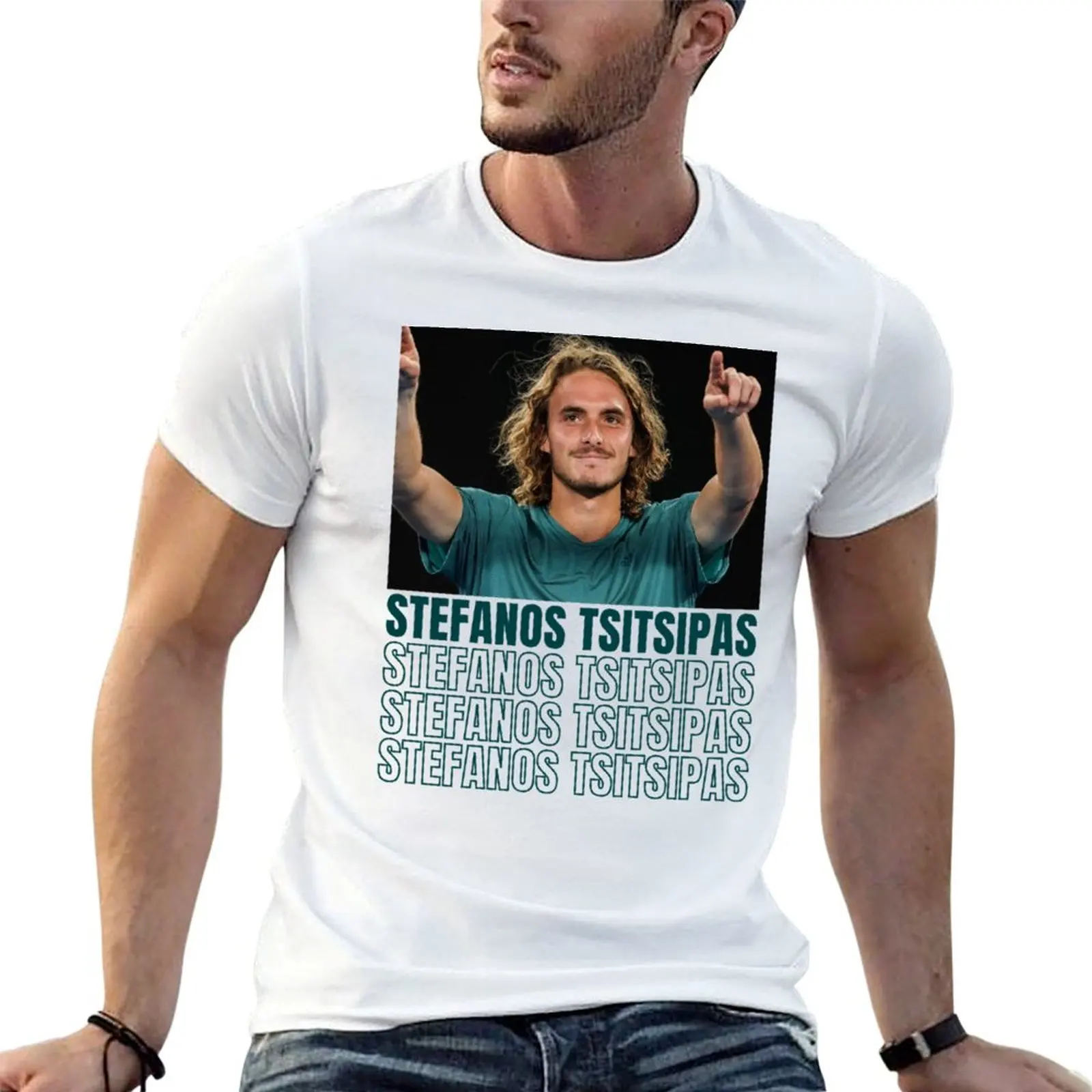 Stefanos Tsitsipas (5) T-Shirt Basic Casual Short Sleeve Cotton Shirt