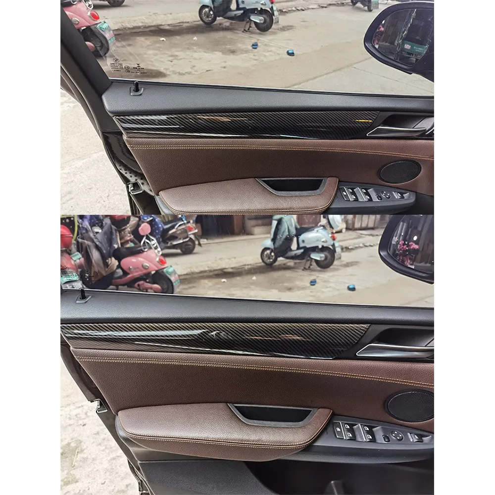

Вверхне! Цвет углеродного волокна, накладка на внутреннюю дверь для BMW X3 F25 2011-2017 X4 F26 2014-2018