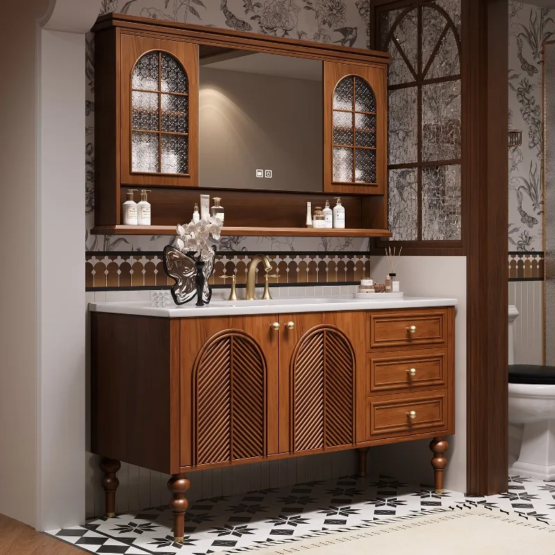 

Z Wooden Organizer Bathroom Cabinet Storage Shelves Partitions Drawers Toilet Display Cupboard Paper Gabinete Hotel FurnitureZ