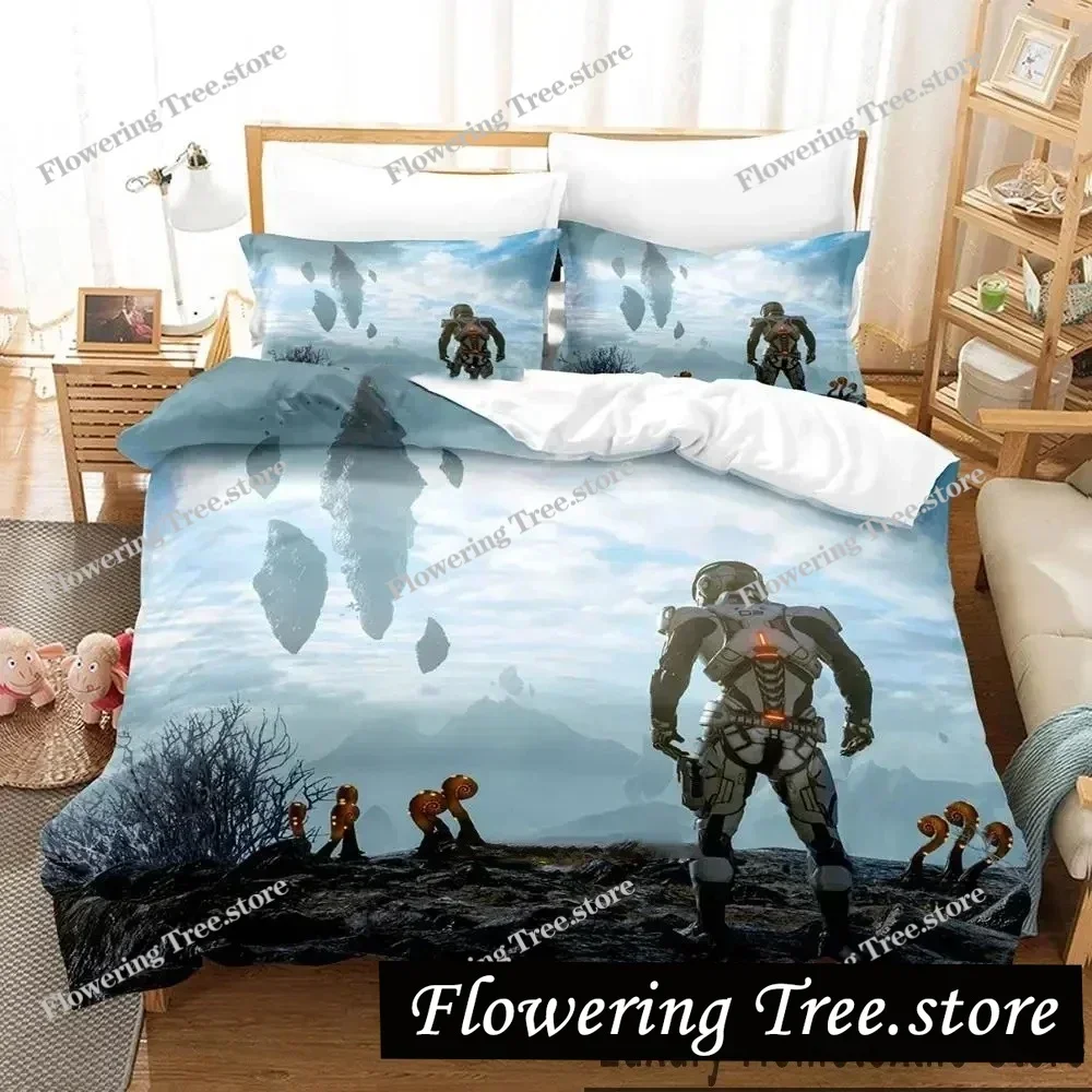 

3D Print Game Mass Effec Bedding Set Boys Girls Twin Queen King Size Duvet Cover Pillowcase Bed boys Adult Home Textileextile029